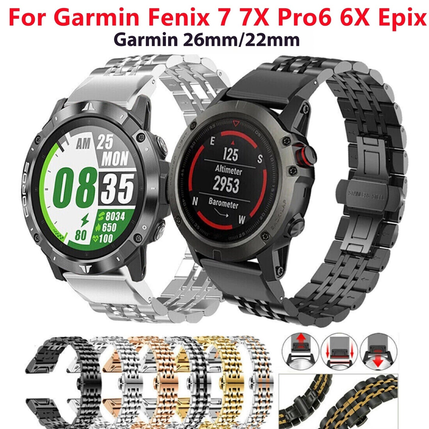 Stainless Steel Smart Watch | Metal Strap Design