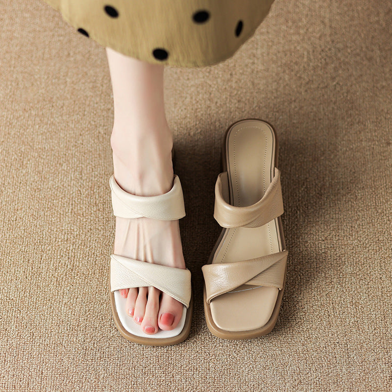 French Style Small Sandals Women's Rubber