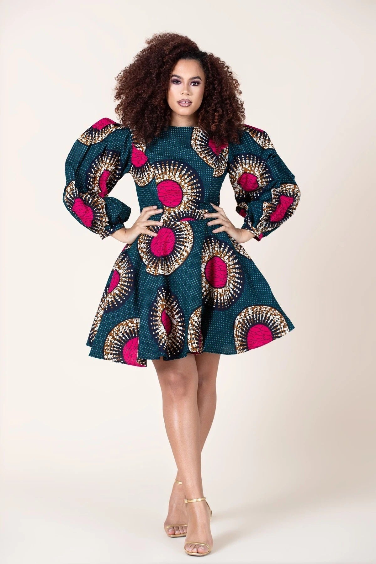 U-shaped back long-sleeved autumn dress short dress