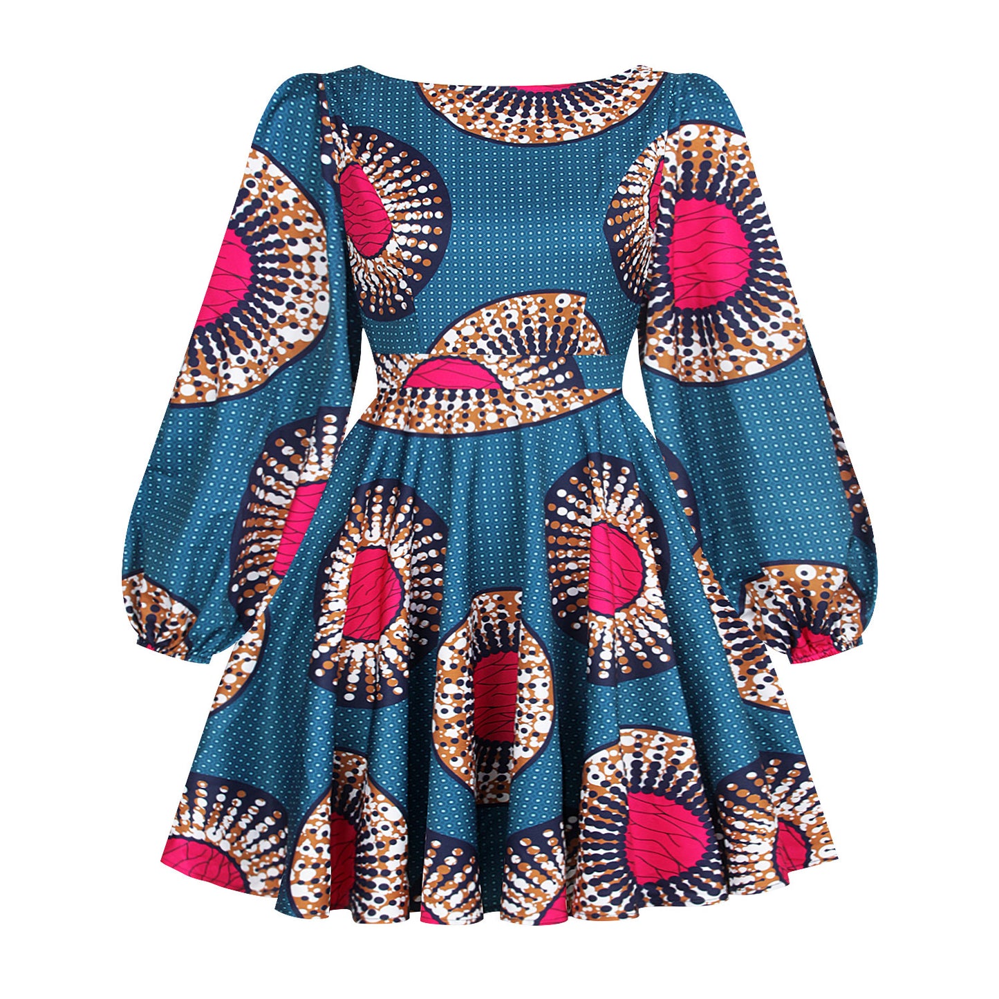 U-shaped back long-sleeved autumn dress short dress