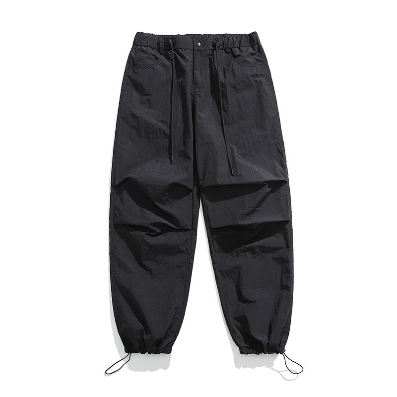“Men’s Wide-Leg Ice Silk Overalls – Lightweight & Quick-Drying Casual Pants”