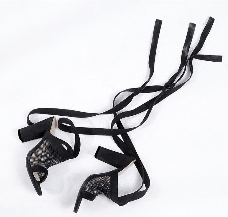 Elegant Women’s Cross Strap Lace-Up High Heels | Stylish Bandage Sandals for Parties & Events