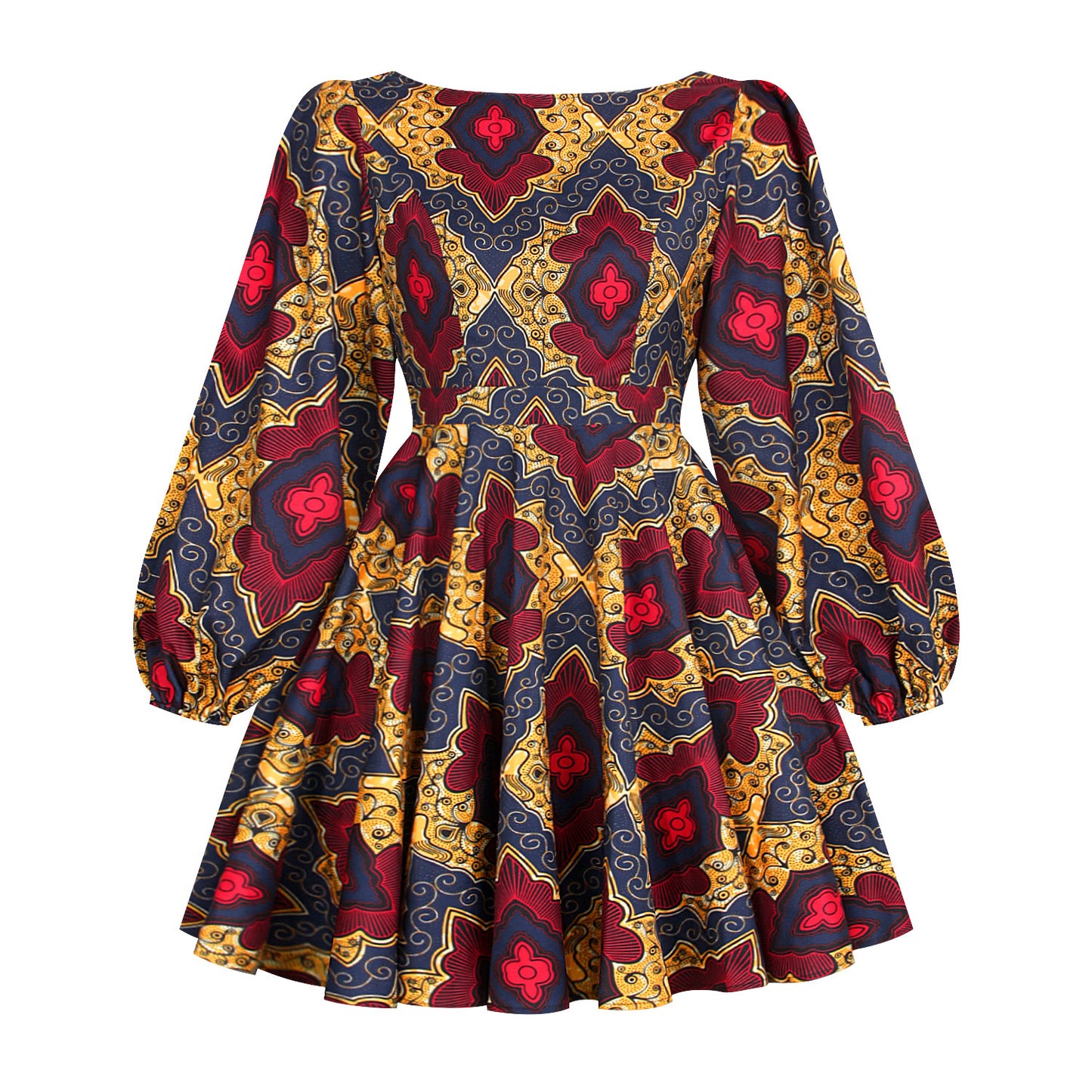 U-shaped back long-sleeved autumn dress short dress