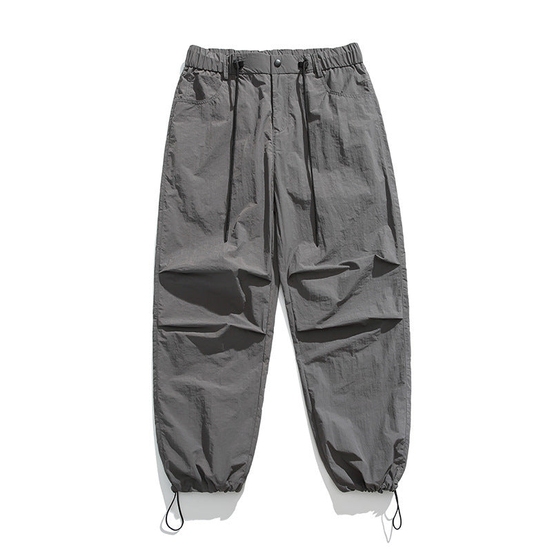 “Men’s Wide-Leg Ice Silk Overalls – Lightweight & Quick-Drying Casual Pants”