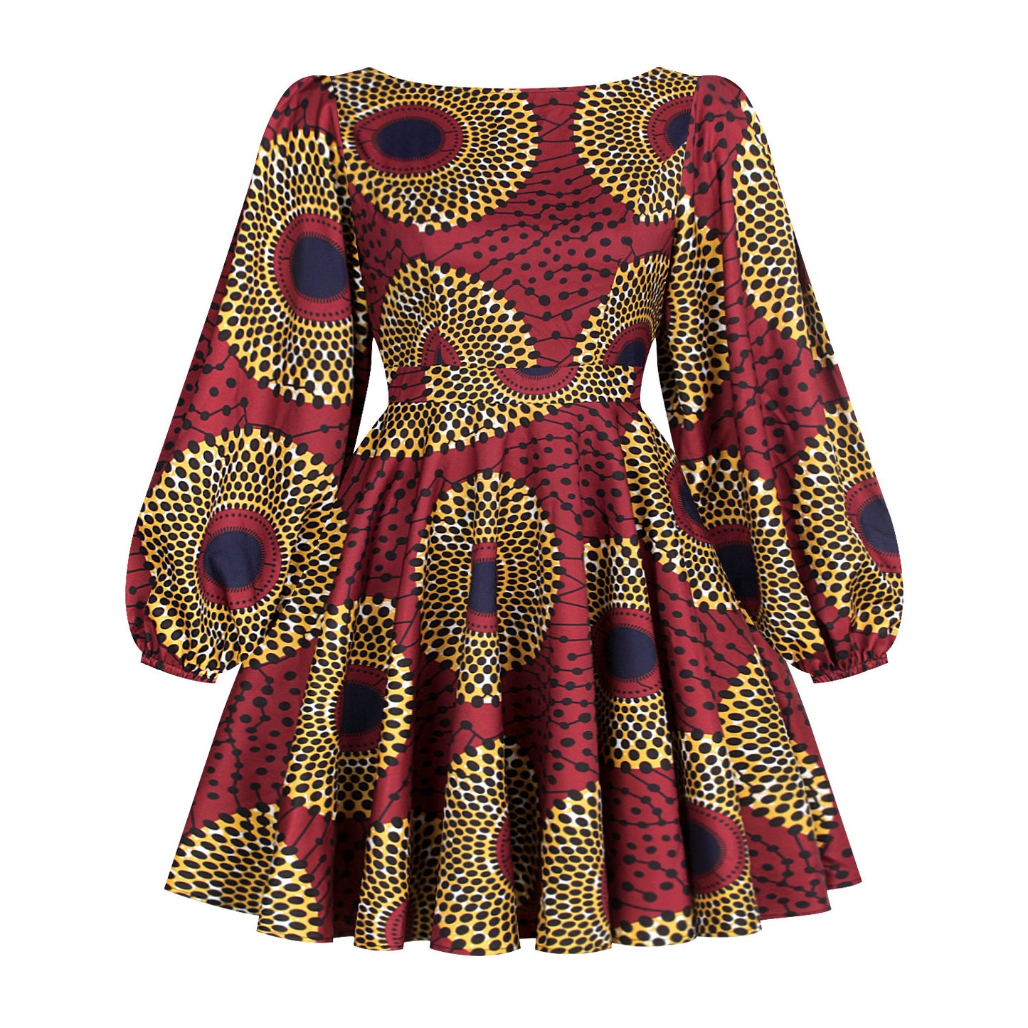 U-shaped back long-sleeved autumn dress short dress
