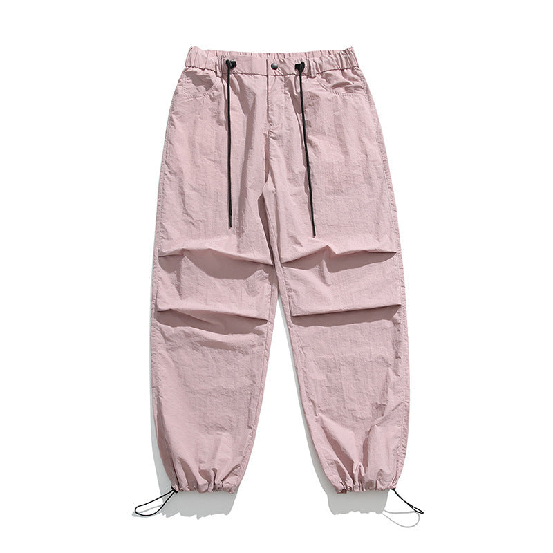 “Men’s Wide-Leg Ice Silk Overalls – Lightweight & Quick-Drying Casual Pants”