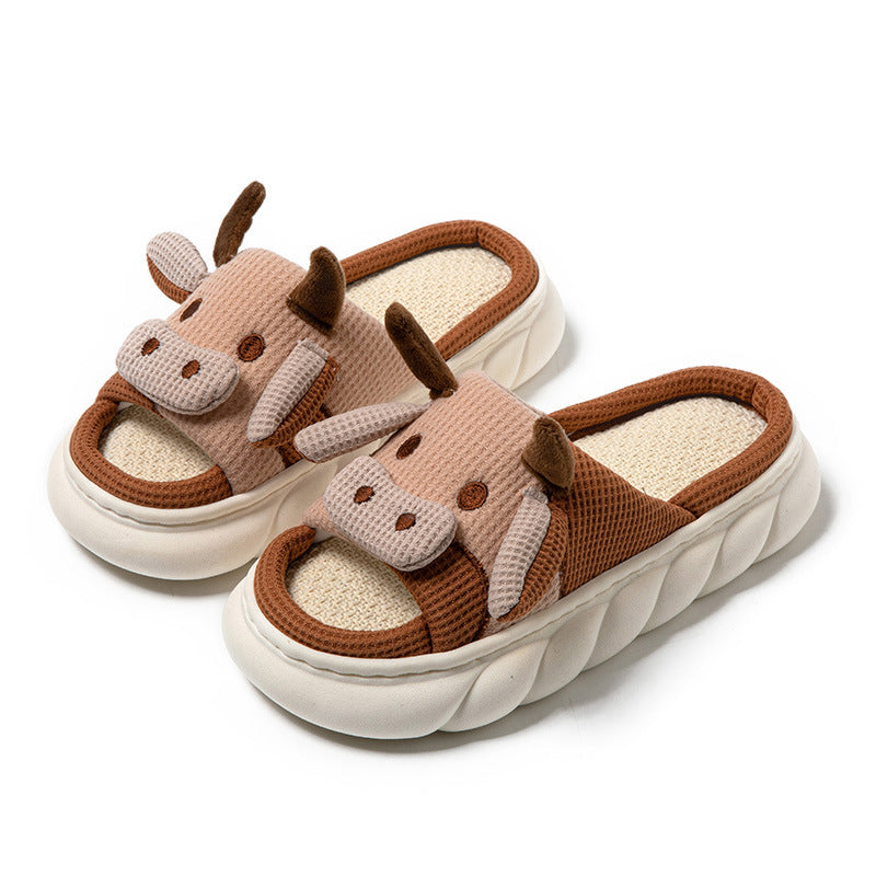Comfort Linen Open-Toe Summer Sandals | Unisex Breathable Cartoon Style Slippers for All Seasons for women's and men's