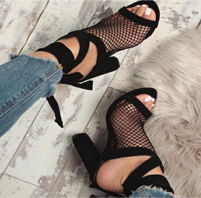 Elegant Women’s Cross Strap Lace-Up High Heels | Stylish Bandage Sandals for Parties & Events