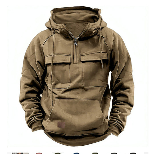 Premium Men’s Zip-Up Hoodie Sweatshirt | Casual Sportswear with Drawstring & Kangaroo Pocket