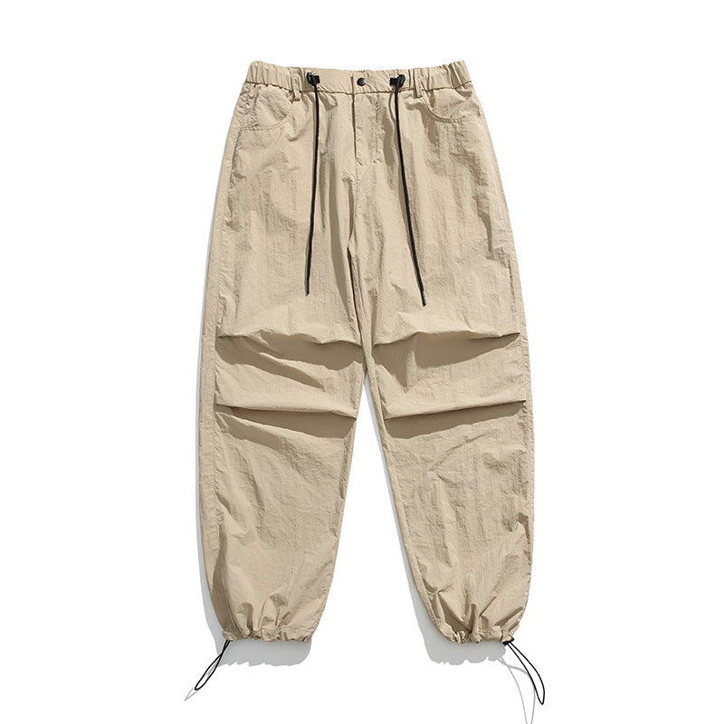“Men’s Wide-Leg Ice Silk Overalls – Lightweight & Quick-Drying Casual Pants”