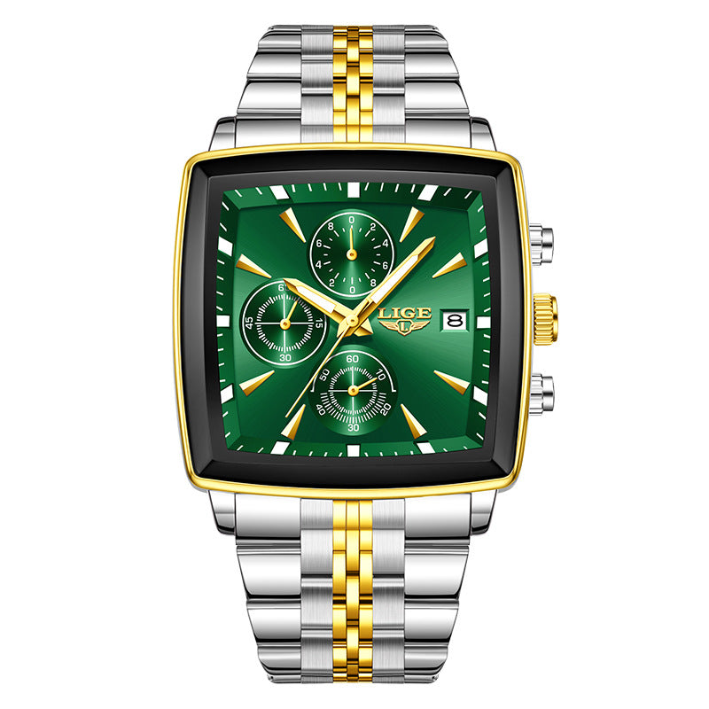 Luxury Men’s Square Dial Business Watch – Premium Waterproof Quartz Timepiece