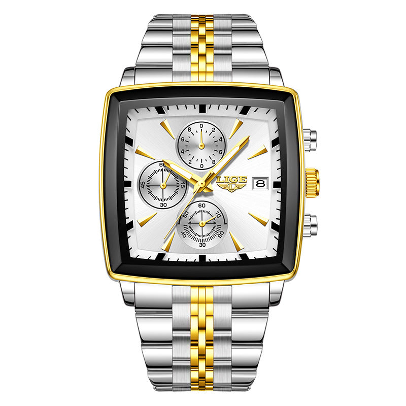 Luxury Men’s Square Dial Business Watch – Premium Waterproof Quartz Timepiece