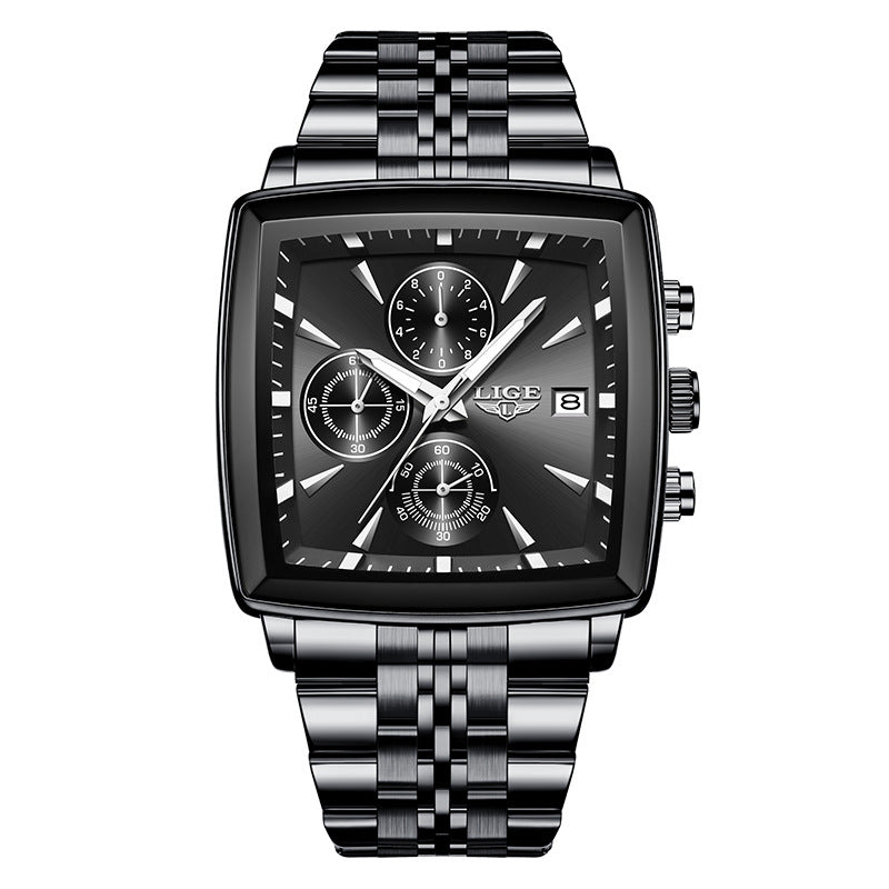 Luxury Men’s Square Dial Business Watch – Premium Waterproof Quartz Timepiece