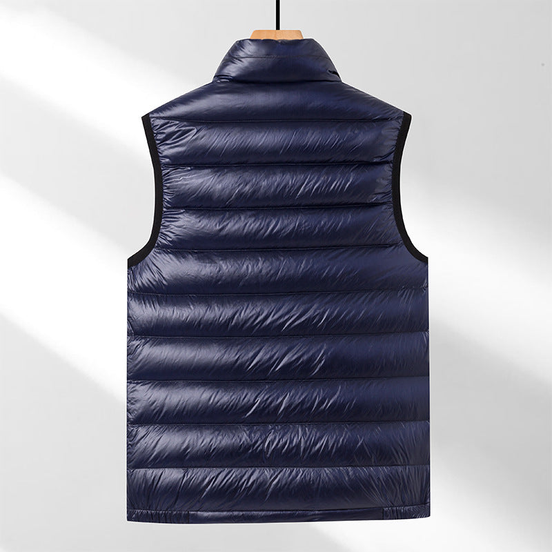 Men’s Warm Goose Down Vest – Thickened Stand Collar Sleeveless Winter Jacket”