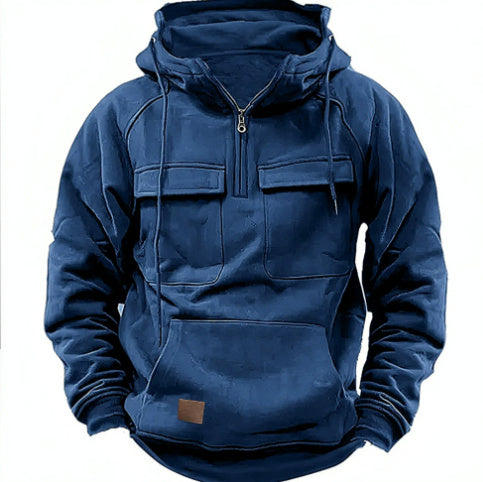 Premium Men’s Zip-Up Hoodie Sweatshirt | Casual Sportswear with Drawstring & Kangaroo Pocket
