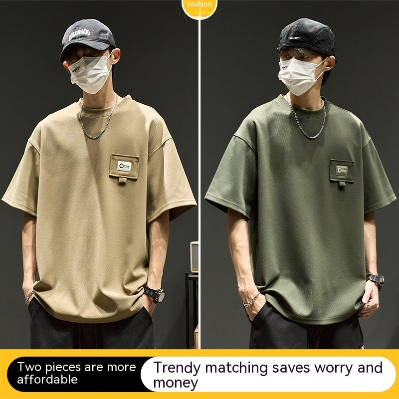 Men’s Waffle Knit Oversized T-Shirt | Casual Summer Top | Trendy Streetwear