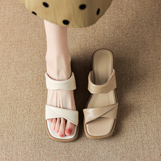 French Style Small Sandals Women's Rubber
