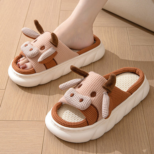 Comfort Linen Open-Toe Summer Sandals | Unisex Breathable Cartoon Style Slippers for All Seasons for women's and men's
