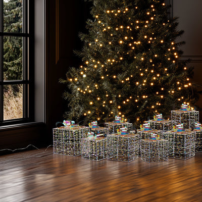 3PCS LED Light-Up Gift Boxes – Christmas Decoration Set