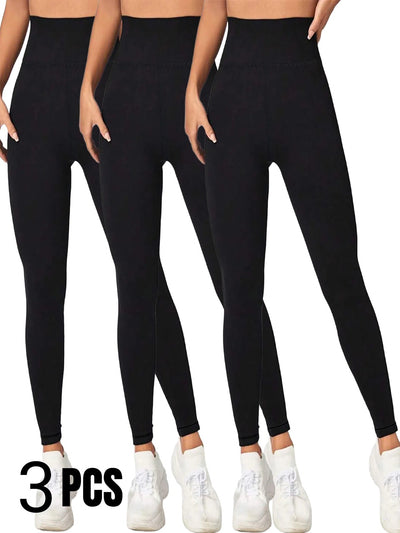 3 Pack Women's Thermal High - Waisted Yoga Pants - Tummy Control Butt Lifting Leggings - MH TRENDS & STYLES