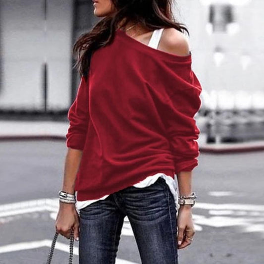 Elegant Round Neck Long Sleeve Blouse – Stylish & Comfortable Casual Top for Women”