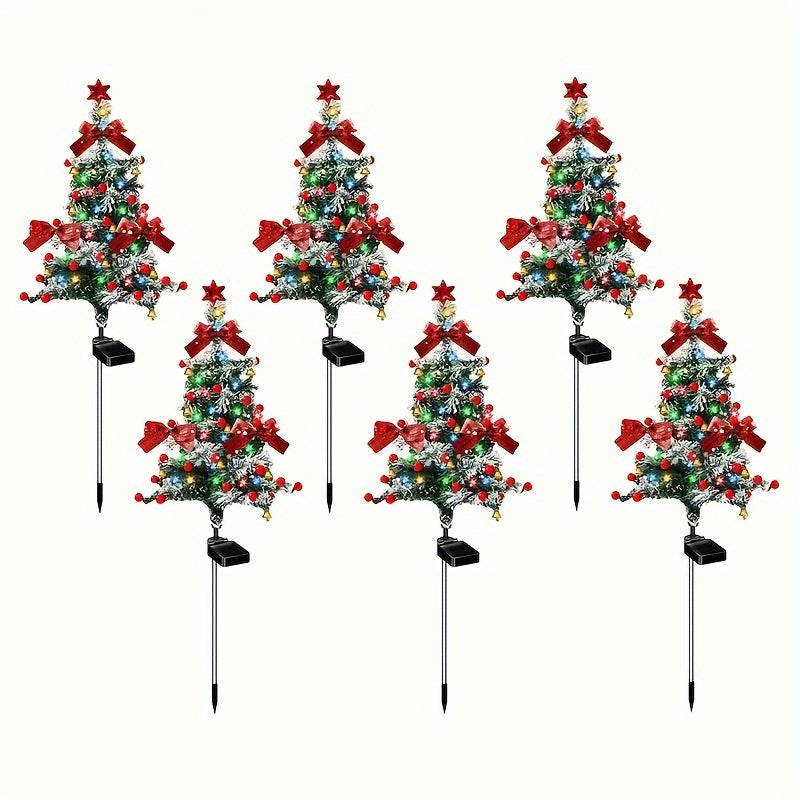 2PCS Solar Christmas Cedar Trees – Outdoor Holiday Light Decor