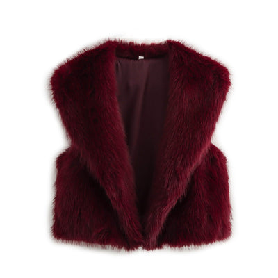 Artificial Fur Cardigan Sleeveless Vest Women's Outer Wear - MH TRENDS & STYLES