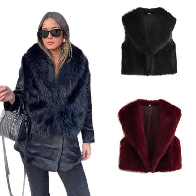 Artificial Fur Cardigan Sleeveless Vest Women's Outer Wear - MH TRENDS & STYLES