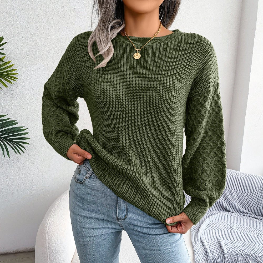 Autumn And Winter Casual Lantern Long Sleeve Knitted Sweater Women's Clothing - MH TRENDS & STYLES