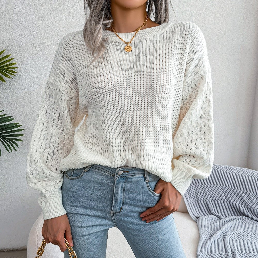 Autumn And Winter Casual Lantern Long Sleeve Knitted Sweater Women's Clothing - MH TRENDS & STYLES