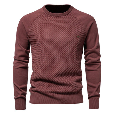 Autumn And Winter New Cotton Men's Sweater Pullover Solid Color Raglan Sleeve Sweater - MH TRENDS & STYLES