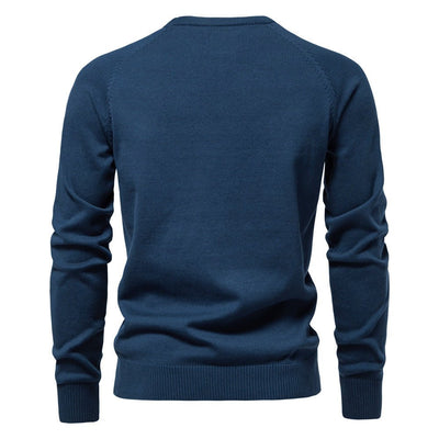 Autumn And Winter New Cotton Men's Sweater Pullover Solid Color Raglan Sleeve Sweater - MH TRENDS & STYLES