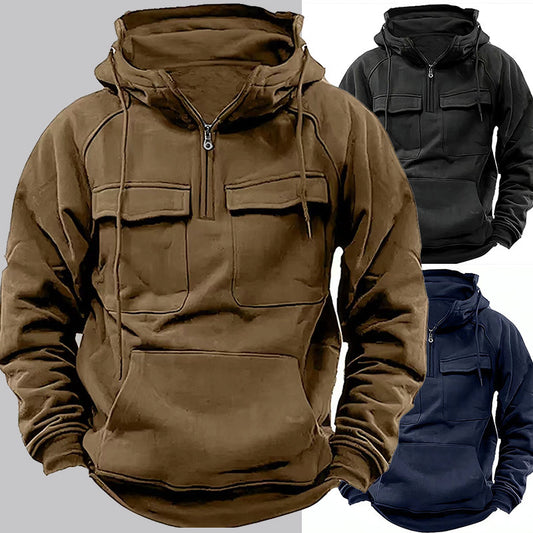 Premium Men’s Zip-Up Hoodie Sweatshirt | Casual Sportswear with Drawstring & Kangaroo Pocket