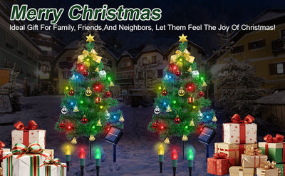 Solar Christmas Tree Lights For 2 Pcs