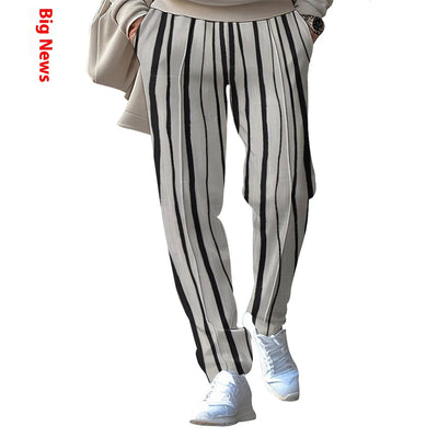 Casual Technology Printing Wide Drawstring Straight - leg Trousers - MH TRENDS & STYLES