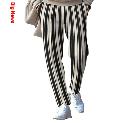 Casual Technology Printing Wide Drawstring Straight - leg Trousers - MH TRENDS & STYLES