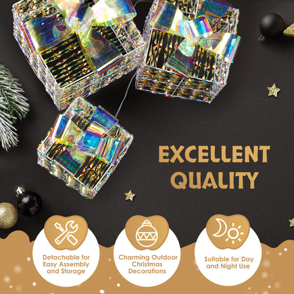 3PCS LED Light-Up Gift Boxes – Christmas Decoration Set