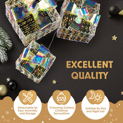 3PCS LED Light-Up Gift Boxes – Christmas Decoration Set