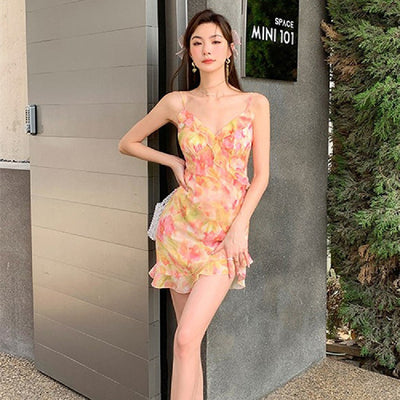Fashion Floral Strap Dress Women - MH TRENDS & STYLES