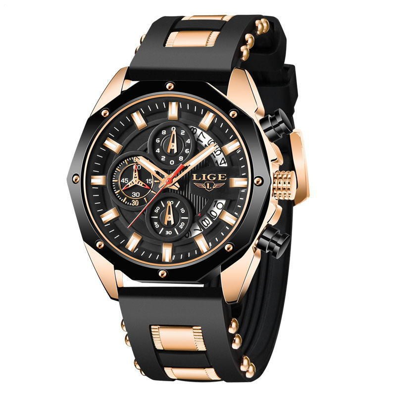Fashion Mens Watches Top Brand Luxury Silicone Sport Watch Men Quartz Date Clock Waterproof Wristwatch Chronograph - MH TRENDS & STYLES