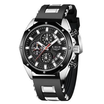 Fashion Mens Watches Top Brand Luxury Silicone Sport Watch Men Quartz Date Clock Waterproof Wristwatch Chronograph - MH TRENDS & STYLES