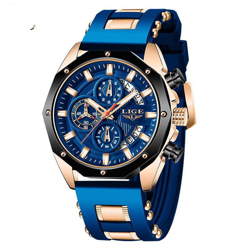 Fashion Mens Watches Top Brand Luxury Silicone Sport Watch Men Quartz Date Clock Waterproof Wristwatch Chronograph - MH TRENDS & STYLES