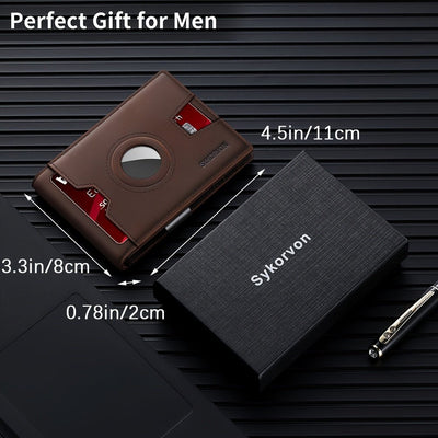 Genuine Leather Bifold Wallet For Men, Slim, RFID Blocking Card Holder Wallet, Minimalist Front Pocket Mens Wallet With Money Clip, ID Window - MH TRENDS & STYLES