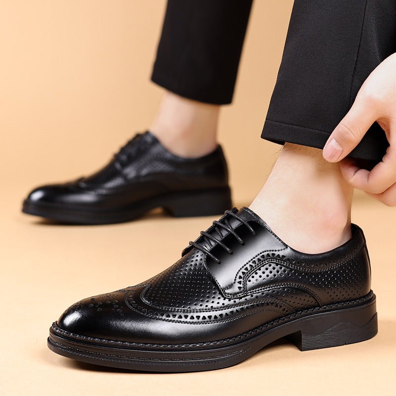 Hollow Leather Shoes Men's Business Formal Wear Casual - MH TRENDS & STYLES