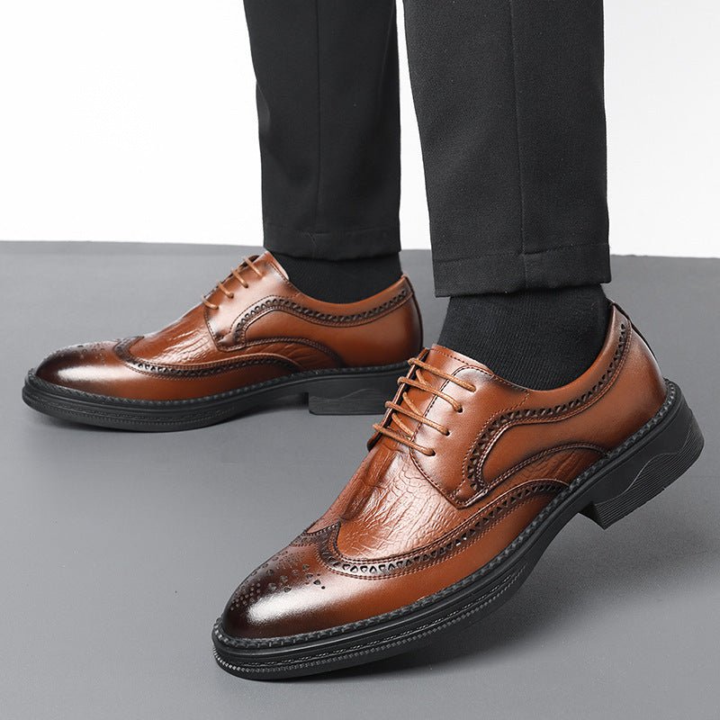 Hollow Leather Shoes Men's Business Formal Wear Casual - MH TRENDS & STYLES