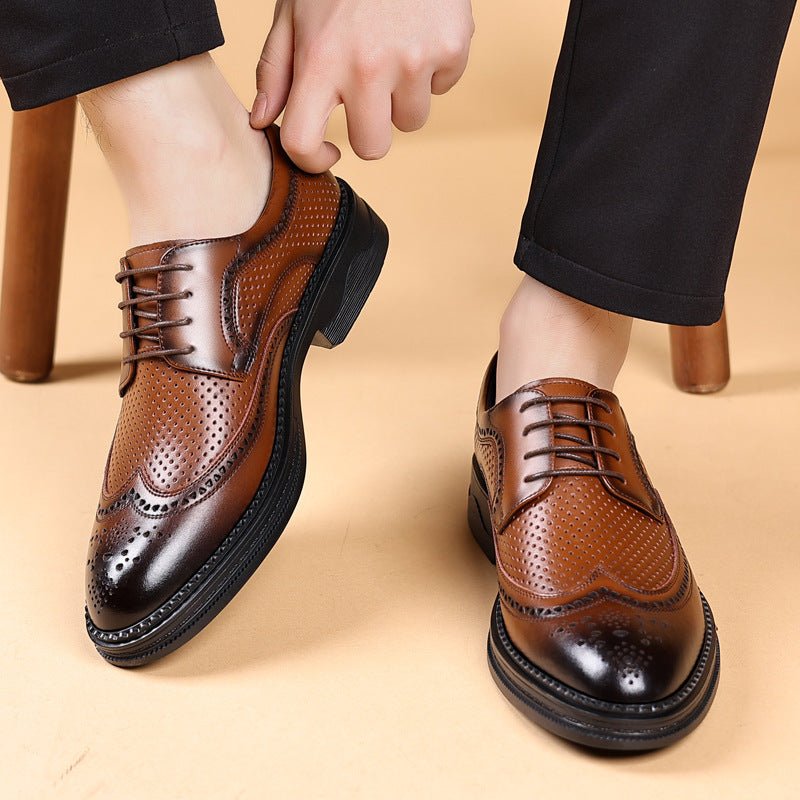 Hollow Leather Shoes Men's Business Formal Wear Casual - MH TRENDS & STYLES