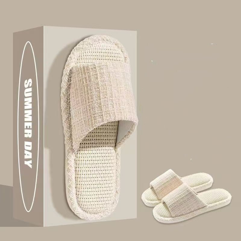 Indoor Summer Sweat Absorbing Cotton And Linen Slippers - MH TRENDS & STYLES