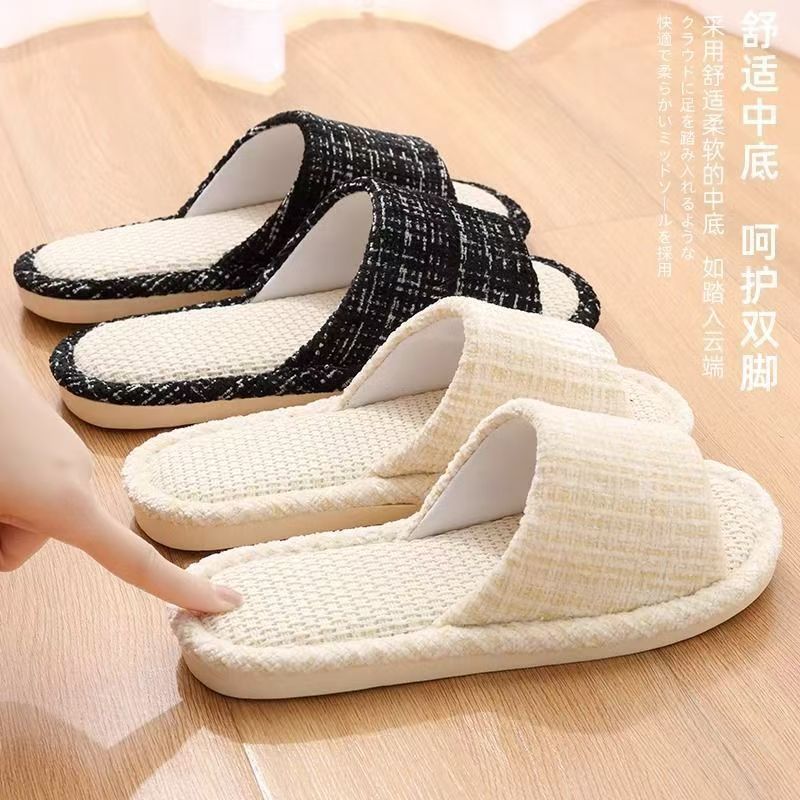 Indoor Summer Sweat Absorbing Cotton And Linen Slippers - MH TRENDS & STYLES