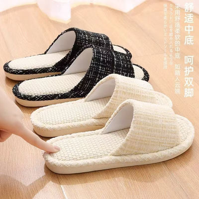 Indoor Summer Sweat Absorbing Cotton And Linen Slippers - MH TRENDS & STYLES