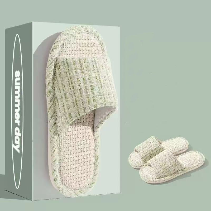 Indoor Summer Sweat Absorbing Cotton And Linen Slippers - MH TRENDS & STYLES